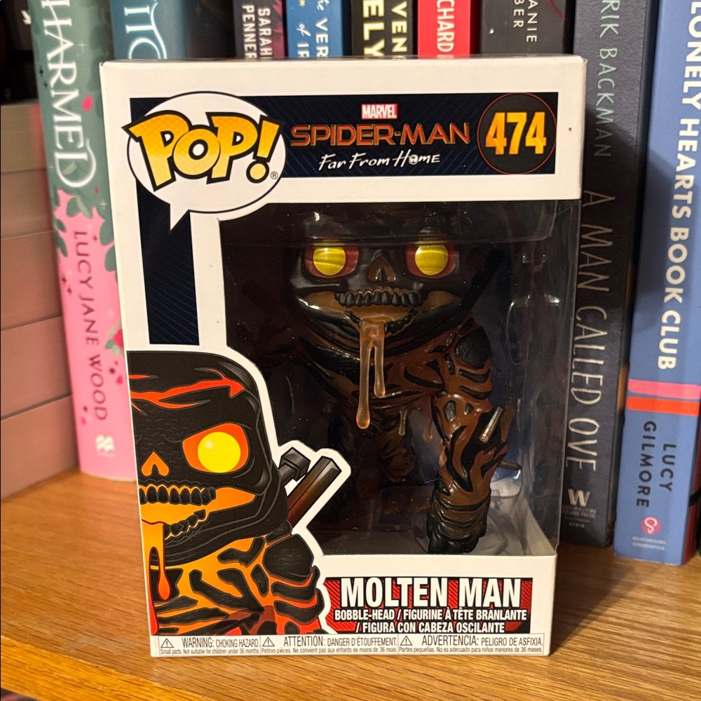 Funko Pop Marvel Spider-Man Molten Man Figure with Orange and Black